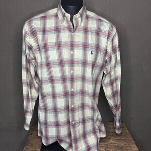 Ralph Lauren Blake Plaid Button Down Shirt Mens Medium Cotton Pony Logo